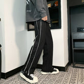 Men Jeans Straight Jeans Men's Loose Split Pants